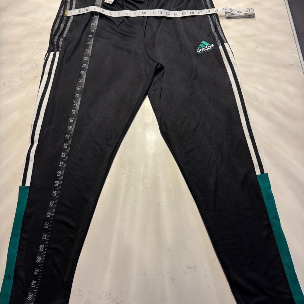 Adidas Black Joggers with Teal Highlights